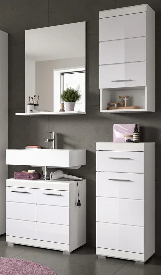 Inn.Furn Waschbeckenunterschrank Shawn weiß Hochglanz - Bild 5