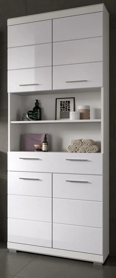 Inn.Furn Hochschrank Shawn Badschrank weiß Hochglanz 4-türig - Bild 2
