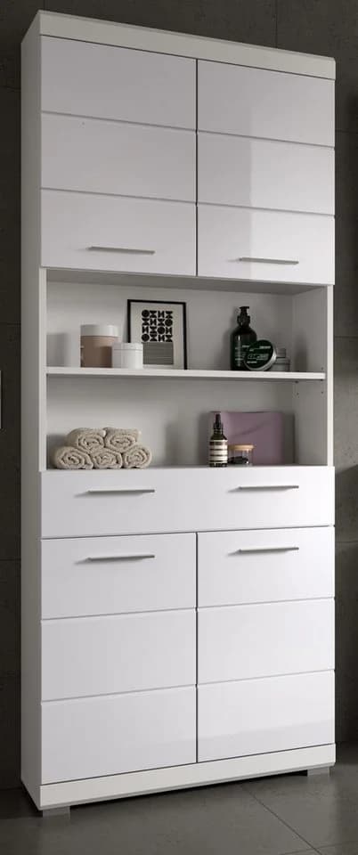 Inn.Furn Hochschrank Shawn Badschrank weiß Hochglanz 4-türig - Bild 3