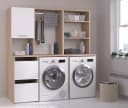 Parisot Laundry Waschmaschinenschrank Set Weiß Eiche Dekor Bild 1