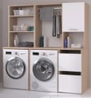 Parisot Laundry Waschmaschinenschrank Set Weiß Eiche Dekor Bild 2