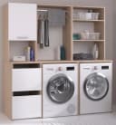Parisot Laundry Waschmaschinenschrank Set Weiß Eiche Dekor Bild 5