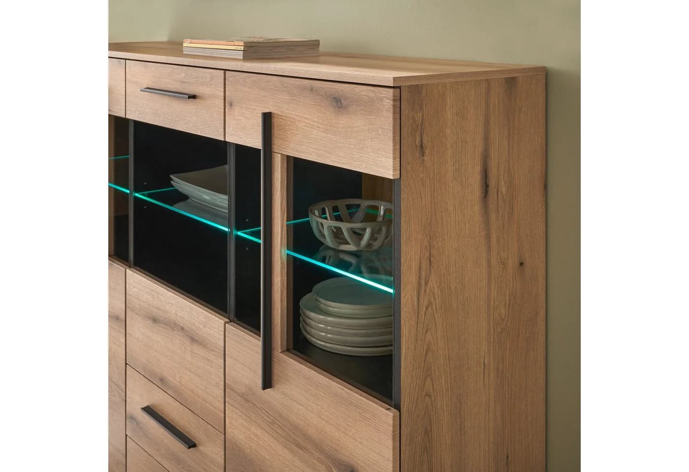 Furn.Design Highboard Design-D Eiche Dekor 160 cm mit Soft-Close - Bild 4