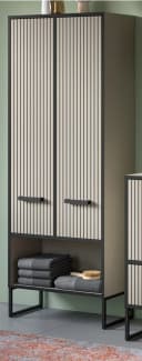 Inn.Furn Hochschrank Scana Bad-Mehrzweckschrank Sand/Schwarz Soft-Close Bild 1