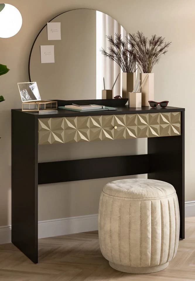 Inn.Furn Schminktisch Relief Schwarz Gold 3D-Front Spiegel - Bild 5
