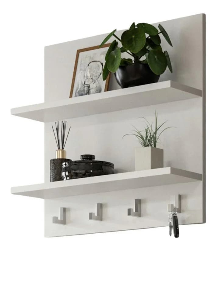 Inn.Furn Schlüsselbrett SystemX Weiß Wandregal mit Haken - Bild 2