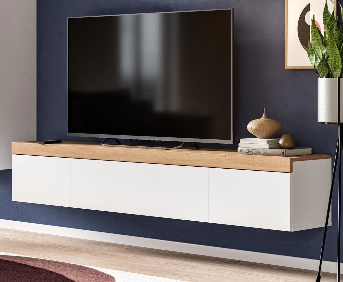 Inn.Furn Lowboard Siena TV Unterschrank Weiß Eiche 180 cm - Bild 2