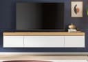 Inn.Furn Lowboard Siena TV Unterschrank Weiß Eiche 180 cm Bild 3