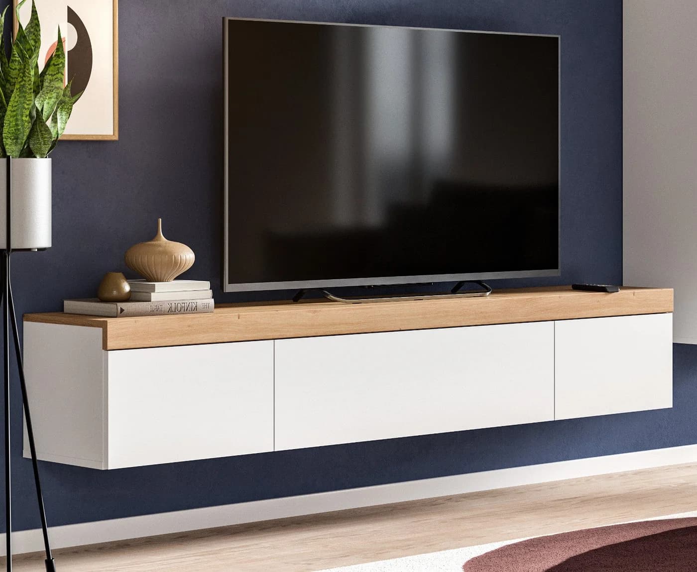 Inn.Furn Lowboard Siena TV Unterschrank Weiß Eiche 180 cm - Bild 4
