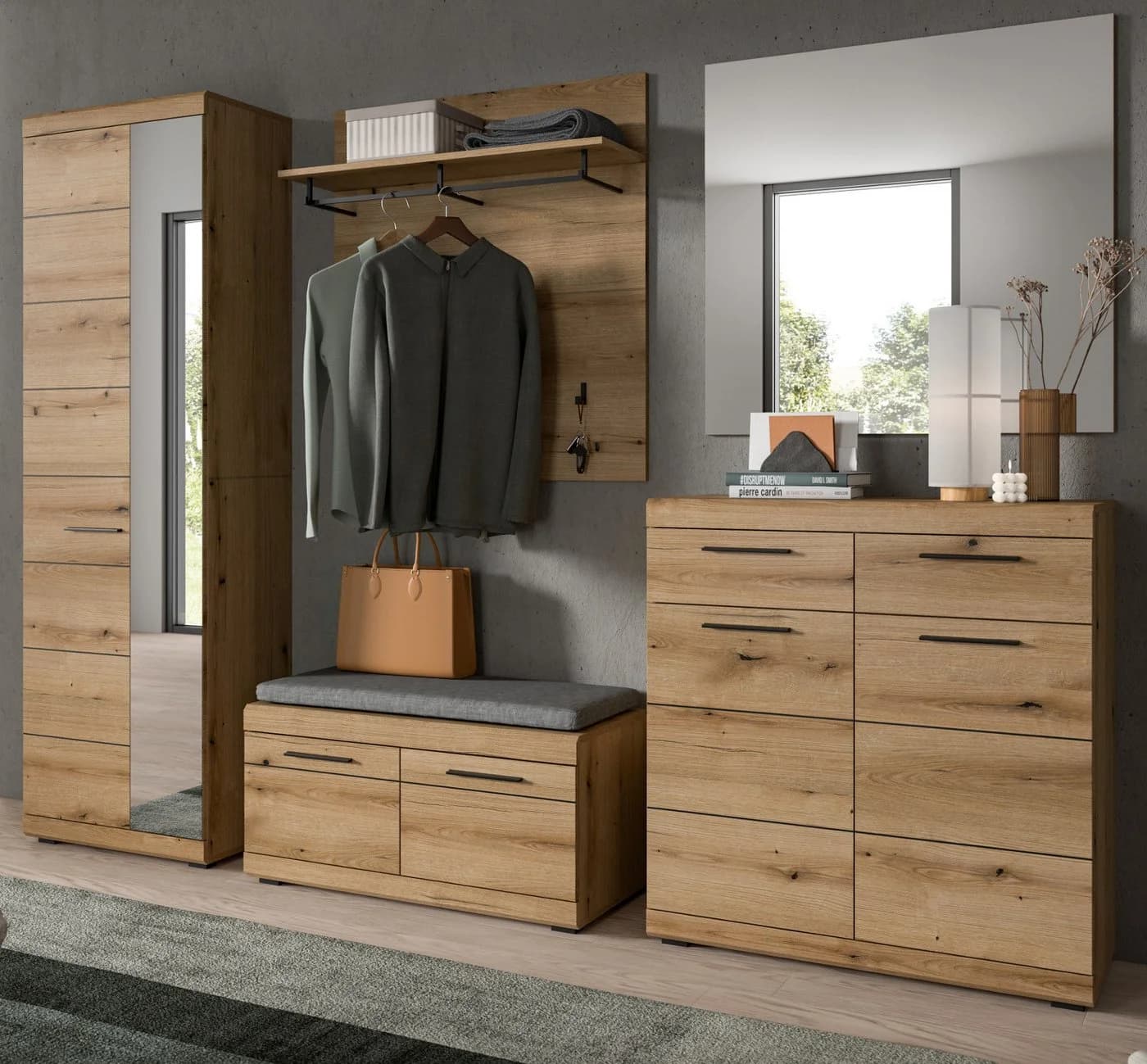 Inn.Furn Garderoben-Set Shawn 5-teilig Evoke Eiche Grau - Bild 2