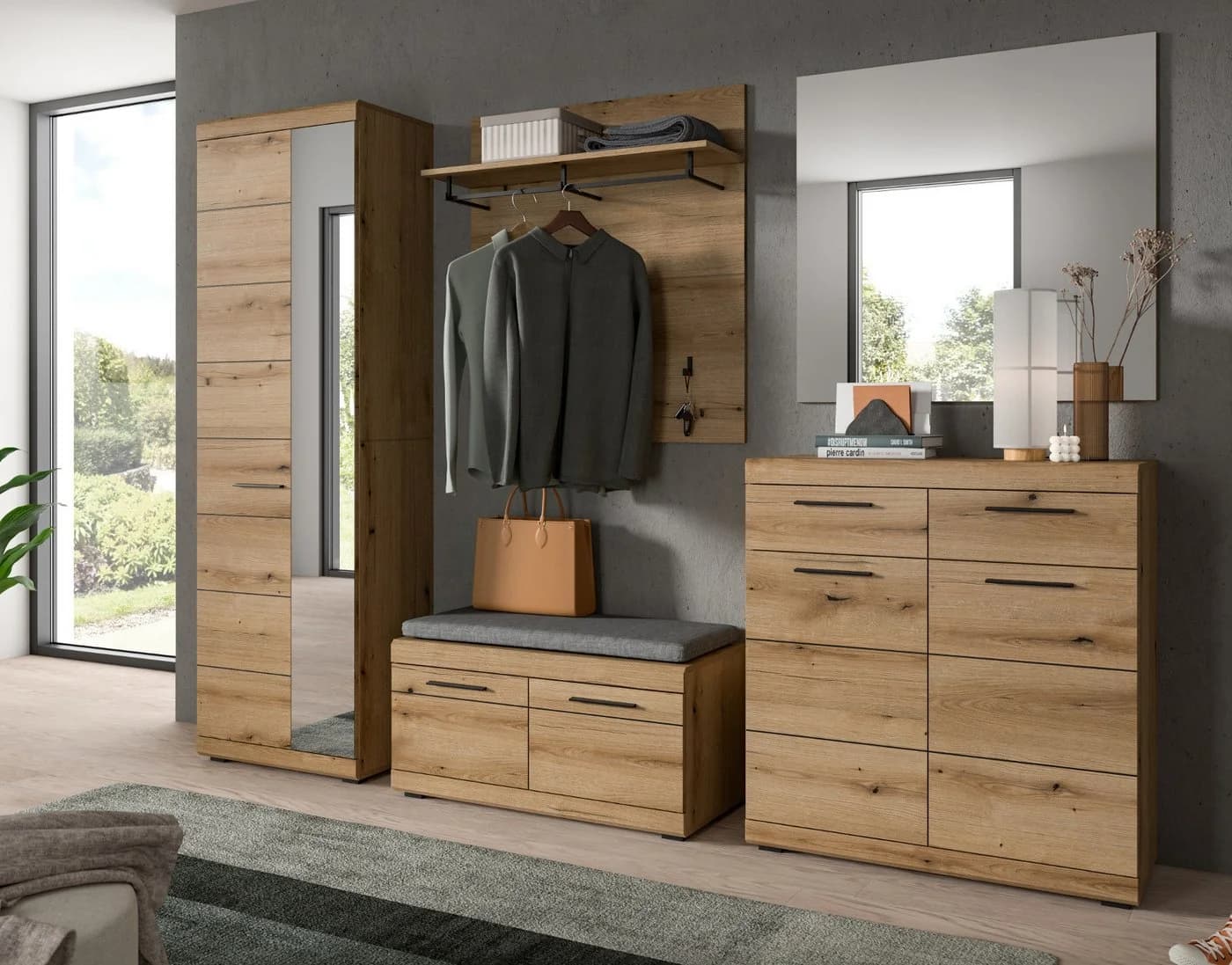 Inn.Furn Garderoben-Set Shawn 5-teilig Evoke Eiche Grau - Bild 4