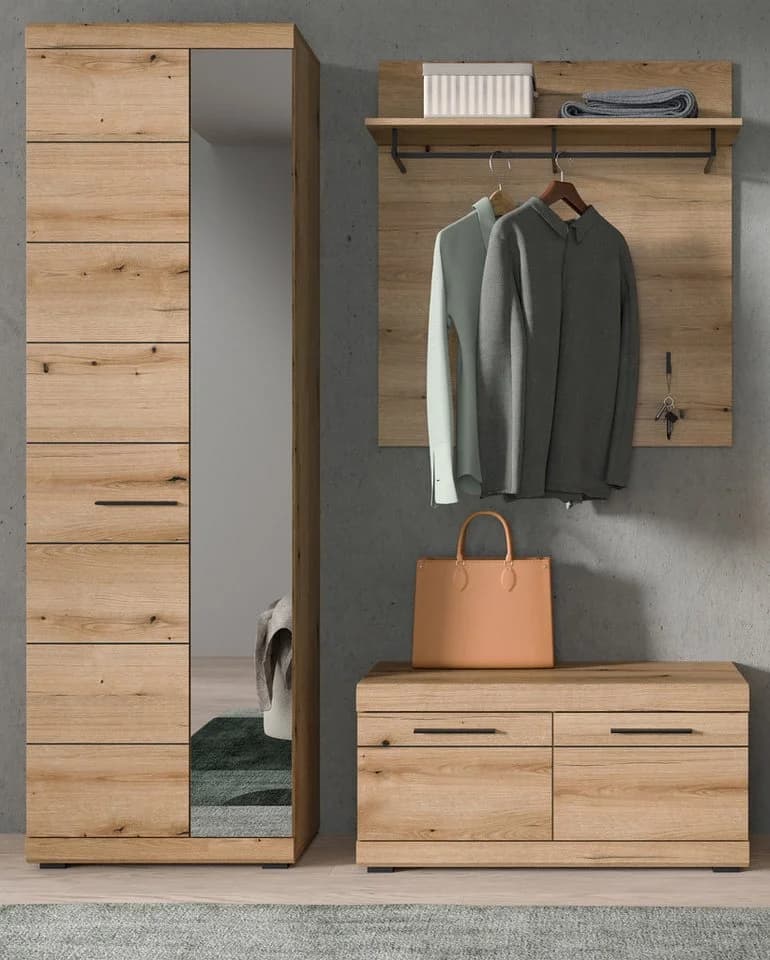 Inn.Furn Garderoben-Set Shawn Beige 3-teilig