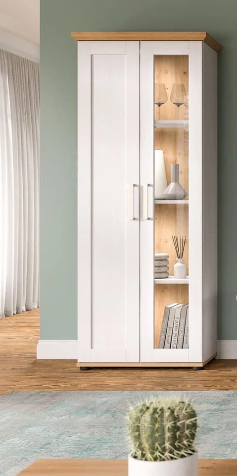Inn.Furn Standvitrine Mirano Weiß Landhausstil 2-türig - Bild 4