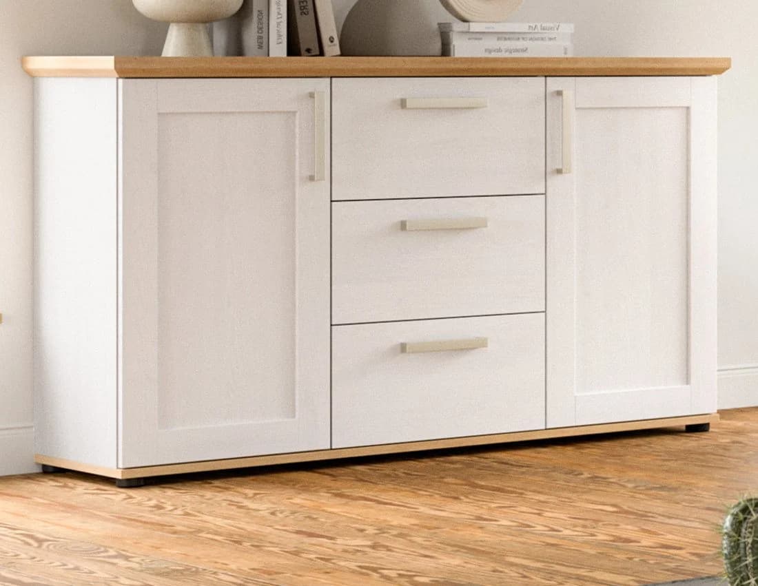 Inn.Furn Sideboard Mirano Weiß Landhaus Eiche Artisan - Bild 4