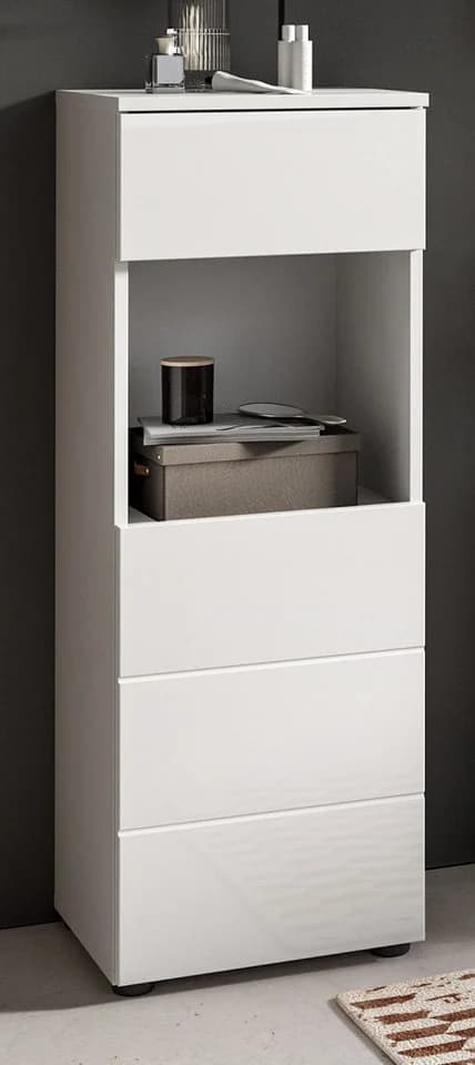 Inn.Furn Badkommode Larik Weiß Hochglanz mit Schublade - Bild 4