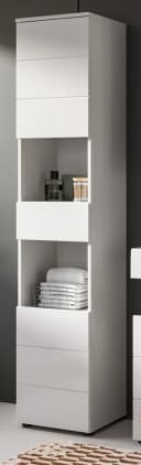 Inn.Furn Hochschrank Larik Weiß Hochglanz 2-türig mit Schubkasten Bild 2