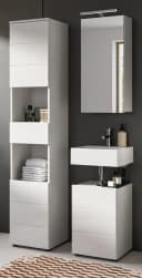 Inn.Furn Hochschrank Larik Weiß Hochglanz 2-türig mit Schubkasten Bild 5