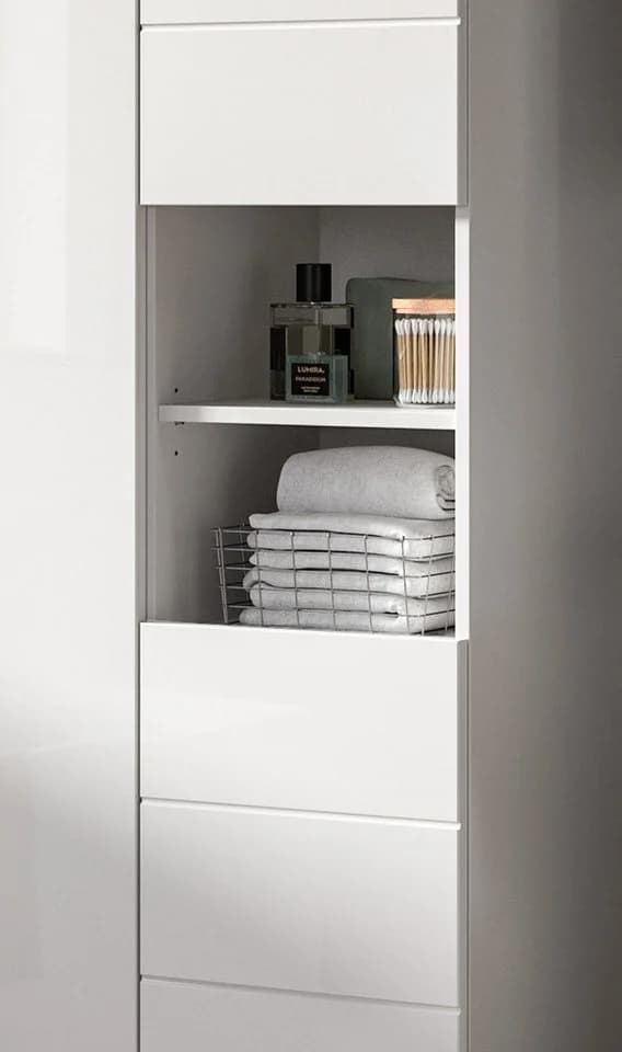 Inn.Furn Hochschrank Larik Weiß Hochglanz 3-türig - Bild 3