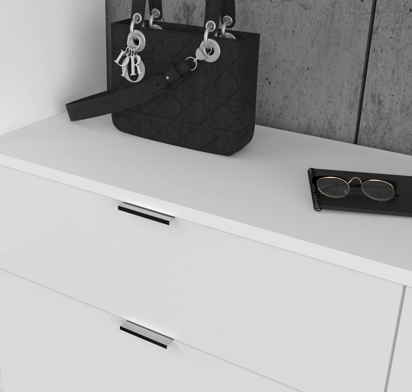 Inn.Furn Garderoben-Set SystemX, Garderobe und Schuhschrank Weiß Hochglanz - Bild 5