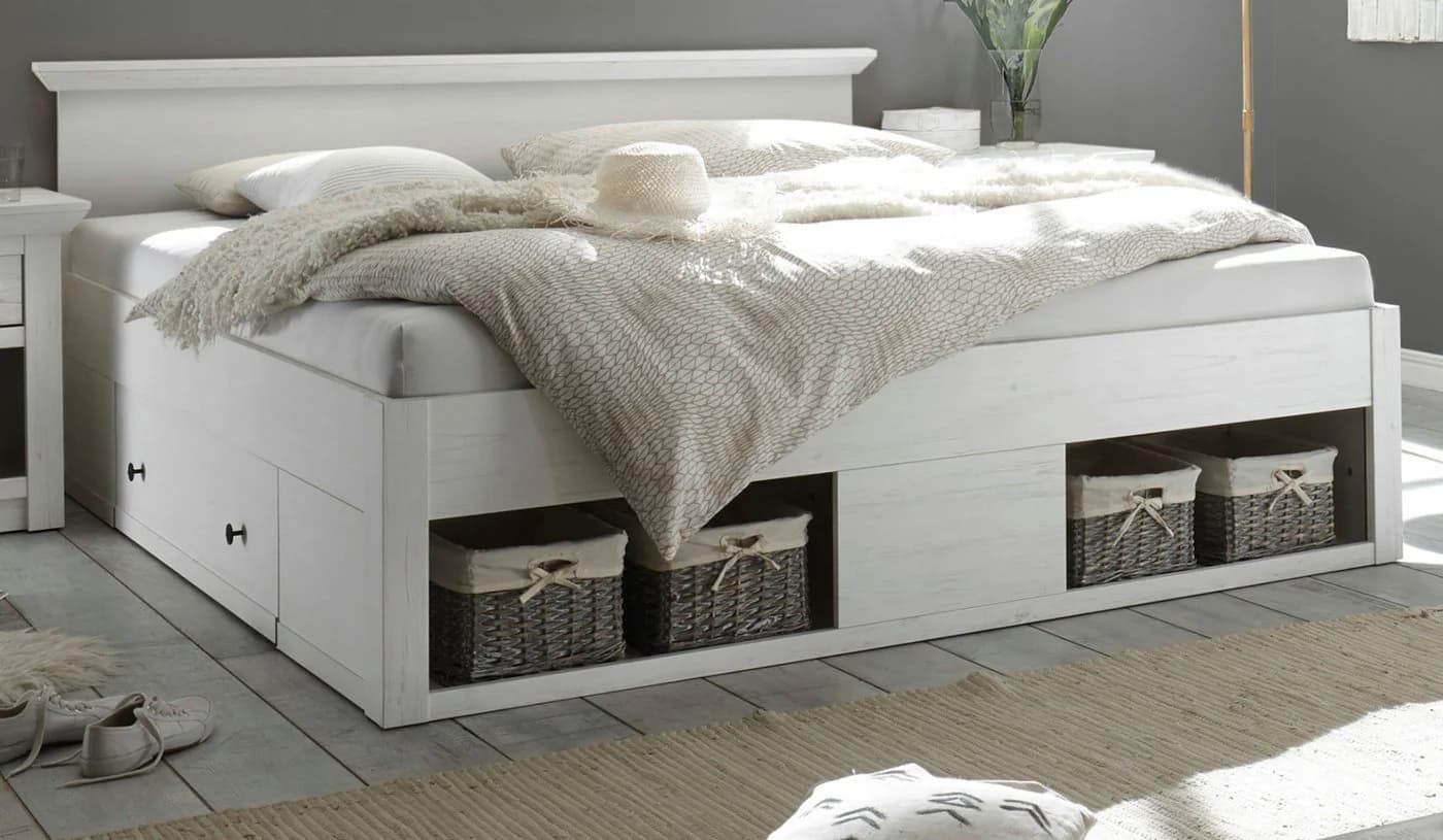 Furn.Design Stauraumbett Hooge Weiß Landhausstil - Bild 2