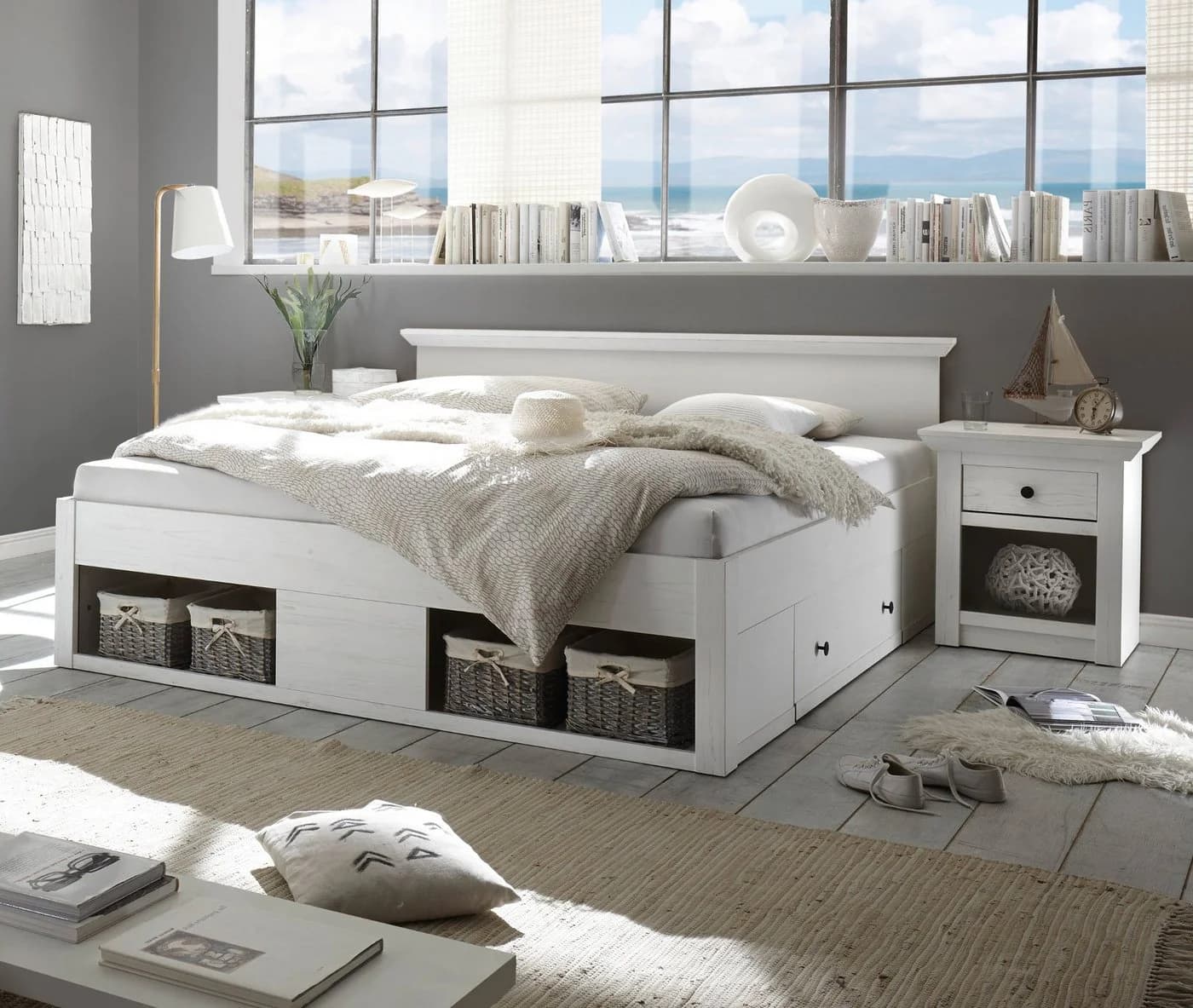Furn.Design Stauraumbett Hooge Weiß Landhausstil - Bild 5