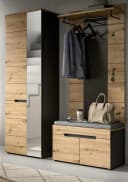 Inn.Furn Garderoben-Set Cooper, Flurgarderobe in Eiche Artisan und Basalt grau, 3-teilig, mit Soft-Close-Funktion Bild 2