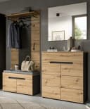 Inn.Furn Garderoben-Set Cooper 4-teilig Eiche Artisan Grau Soft-Close Bild 2