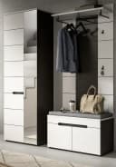 Inn.Furn Garderobenpaneel Cooper Weiß Grau Wandgarderobe mit Kleiderstange Bild 3