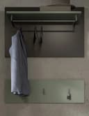 Inn.Furn Garderobenpaneel Cooper 2-teiliges Set Wandgarderobe und Hakenleiste Salbei Grün und Basalt Grau Bild 1