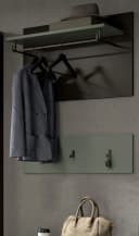 Inn.Furn Garderobenpaneel Cooper 2-teiliges Set Wandgarderobe und Hakenleiste Salbei Grün und Basalt Grau Bild 2