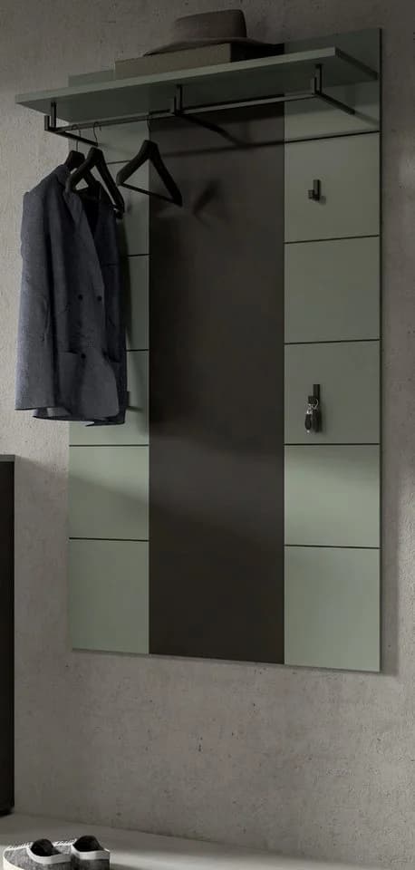 Inn.Furn Garderobenpaneel Cooper Wandgarderobe Salbei Grün Basalt Grau - Bild 2