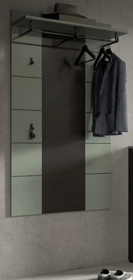 Inn.Furn Garderobenpaneel Cooper Wandgarderobe Salbei Grün Basalt Grau - Bild 3