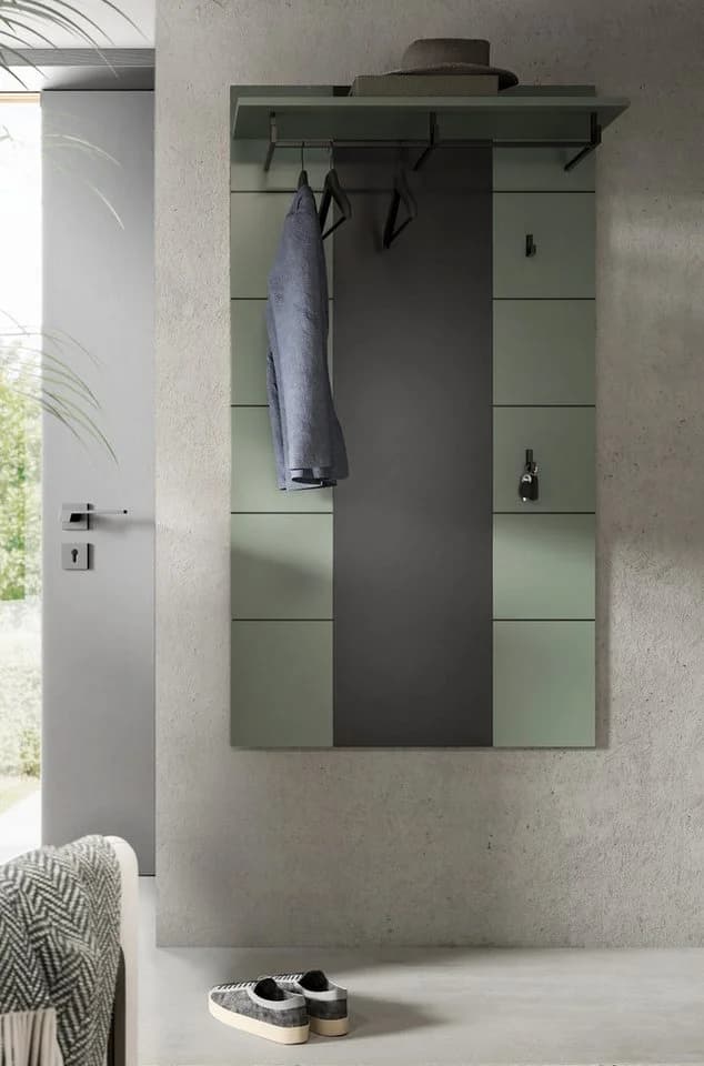 Inn.Furn Garderobenpaneel Cooper Wandgarderobe Salbei Grün Basalt Grau - Bild 5
