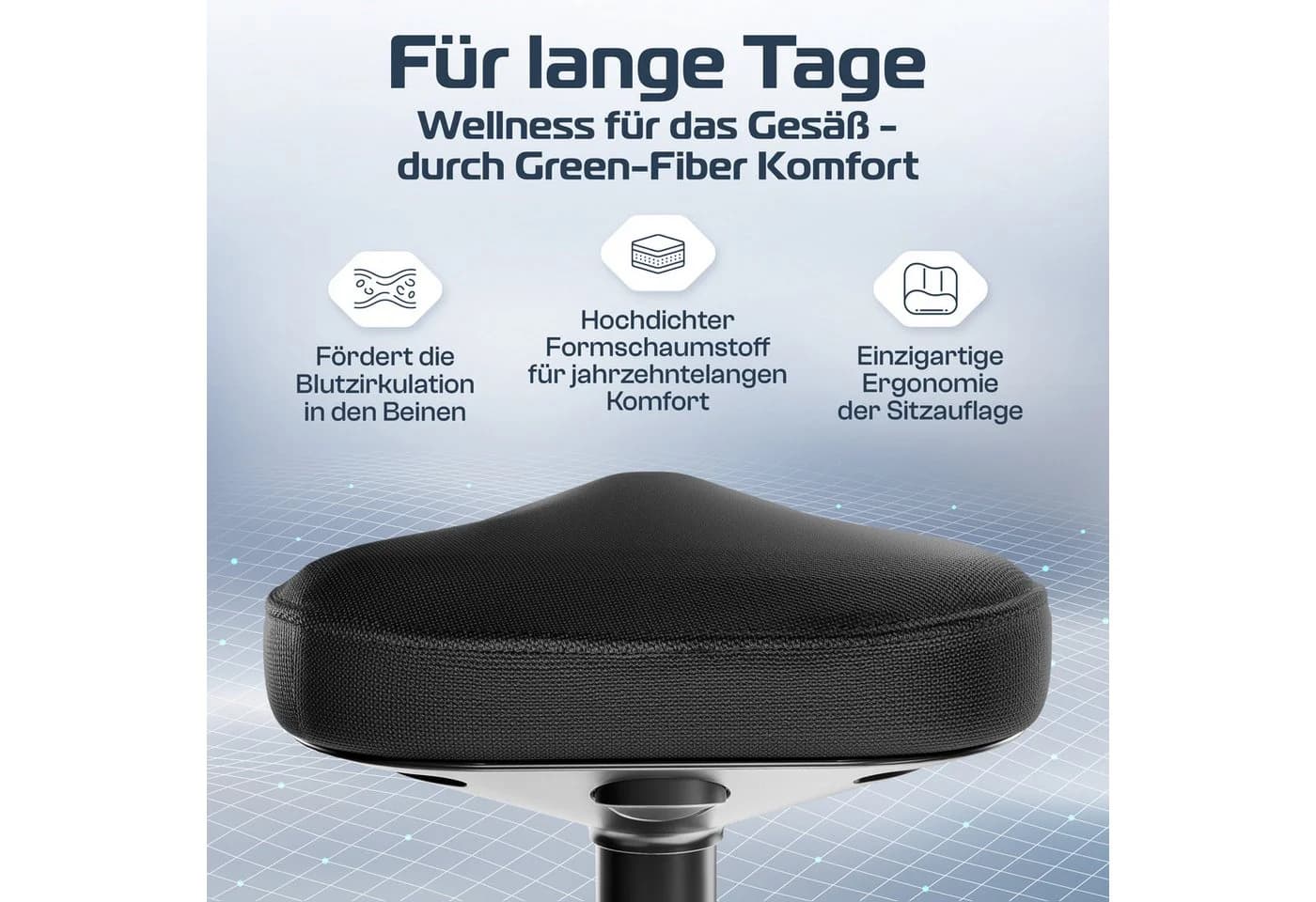 CLOUVOU Nexus Bürohocker Ergonomisch Höhenverstellbar Schwarz - Bild 5