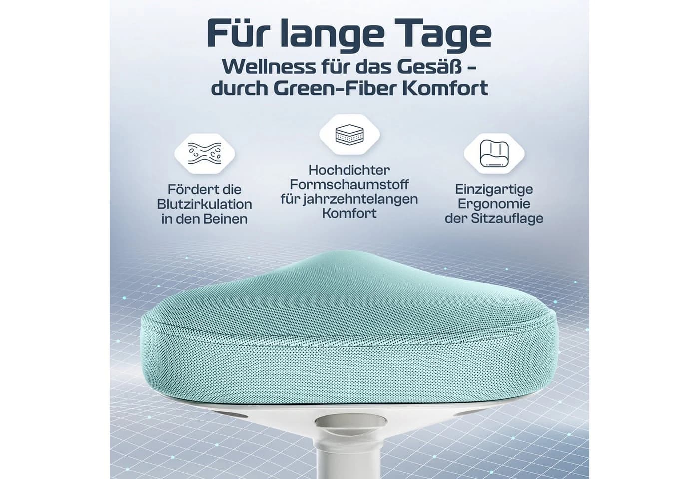 CLOUVOU Nexus Ergonomischer Bürohocker Grün Höhenverstellbar 47-64cm - Bild 5