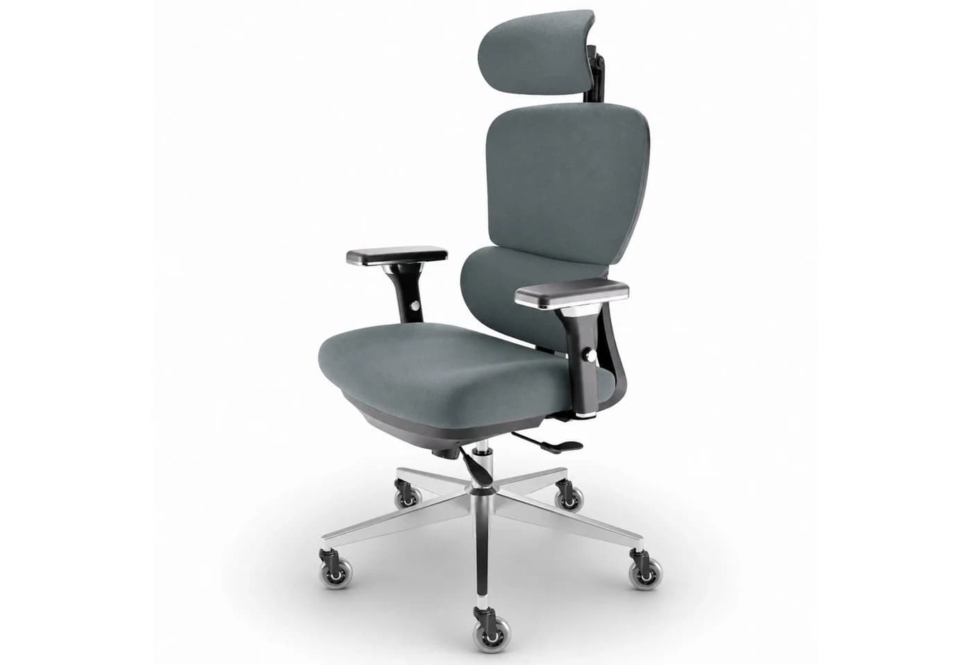 CLOUVOU Bürostuhl Ergonomisch Schwarz Anthrazit 4D Armlehnen 3D Kopfstütze - Bild 2