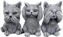 Stone and Style Gartenfigur Frostfeste Steinfiguren 3er-Set Katzen grau Bild 2