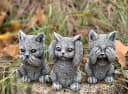 Stone and Style Gartenfigur Frostfeste Steinfiguren 3er-Set Katzen grau Bild 3