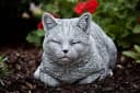 Stone and Style Gartenfigur Steinfigur Katze Träumerle Grau Bild 3