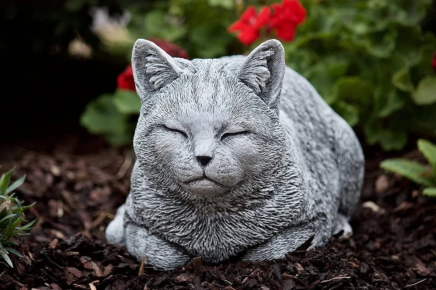 Stone and Style Gartenfigur Steinfigur Katze Träumerle Grau - Bild 3