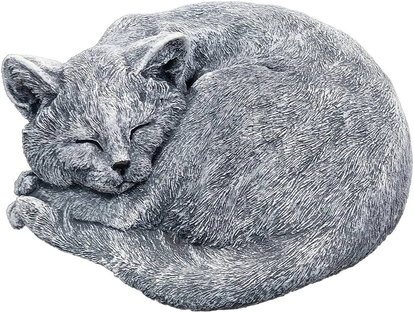 Frostfeste Steinfigur Schlafende Katze Kater Carlos Garten Deko - Bild 2