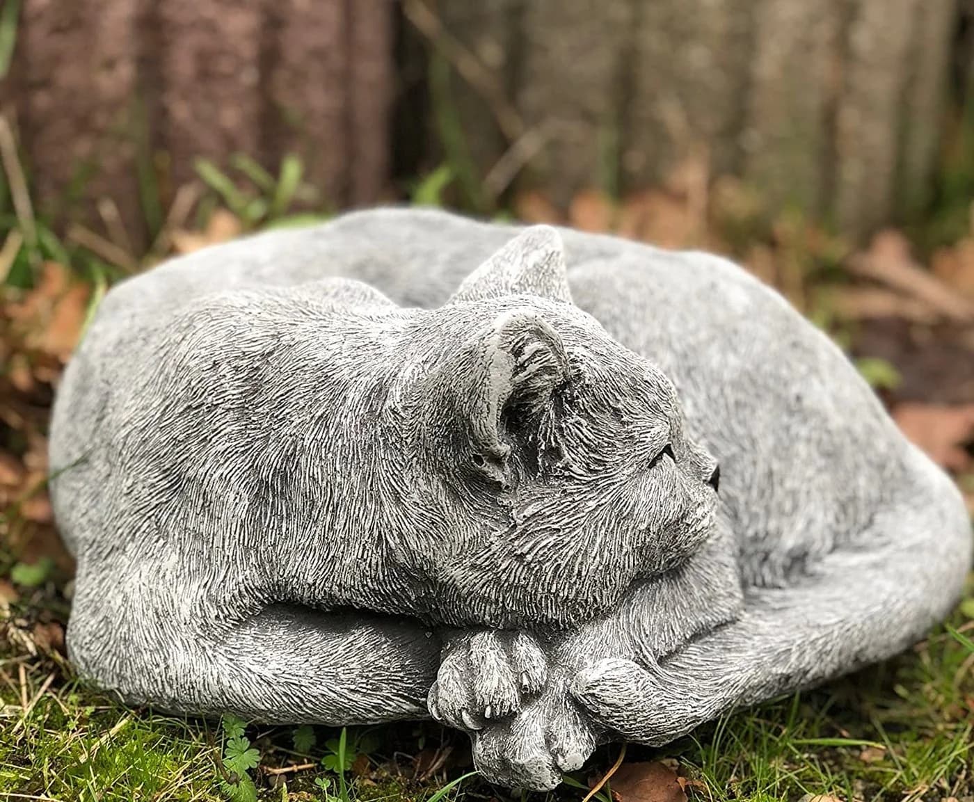 Frostfeste Steinfigur Schlafende Katze Kater Carlos Garten Deko - Bild 3