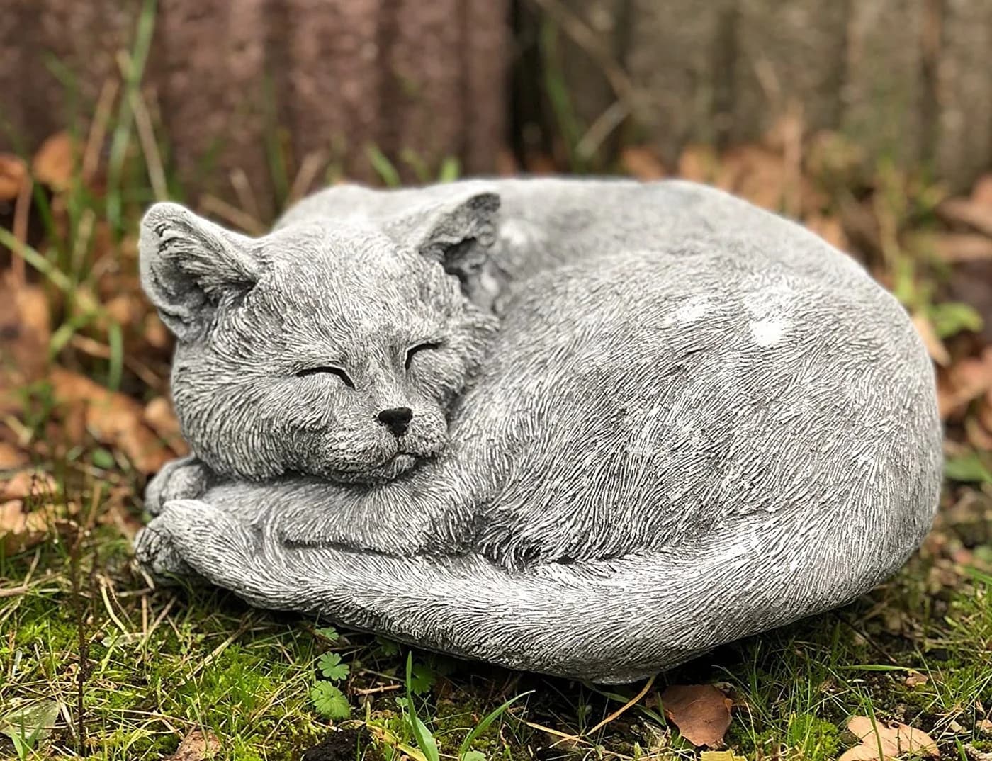 Frostfeste Steinfigur Schlafende Katze Kater Carlos Garten Deko - Bild 4
