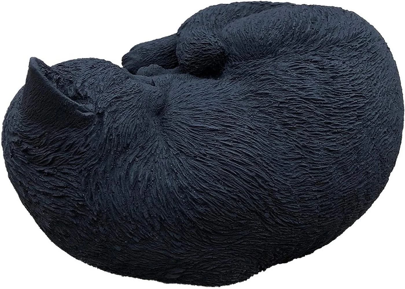 Stone and Style Gartenfigur Frostfeste Steinfigur schwarze Katze schlafend
