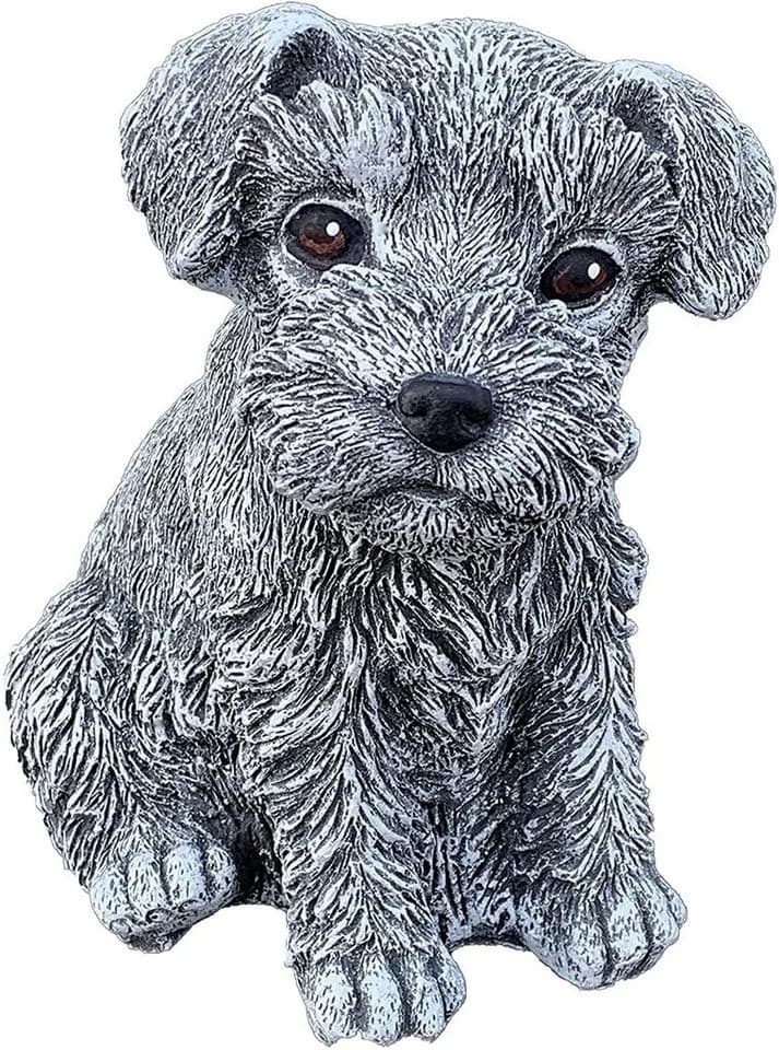 Stone and Style Frostfeste Steinfigur Hund Schnauzer Grau - Bild 2