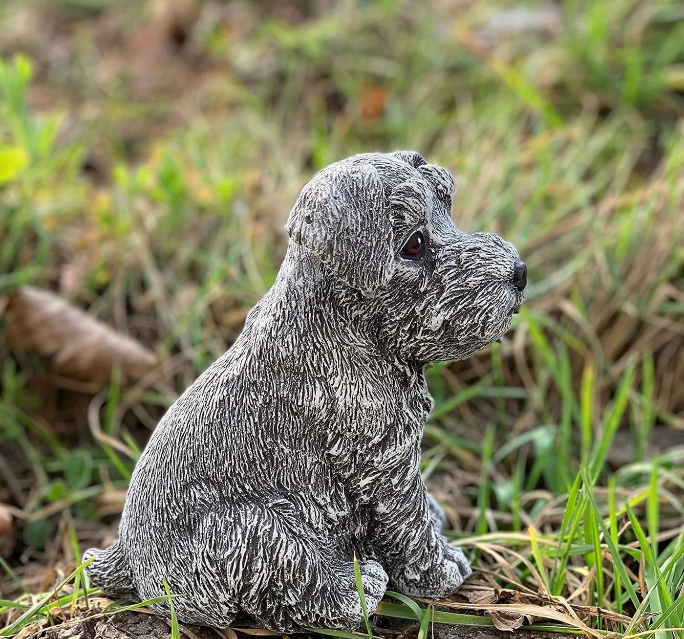 Stone and Style Frostfeste Steinfigur Hund Schnauzer Grau - Bild 3