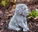 Stone and Style Gartenfigur Malteser Welpe Frostfest Steinfigur Grau/Weiß Bild 3