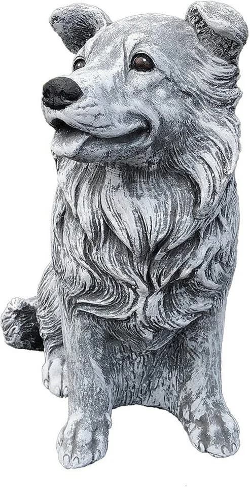 Stone and Style Gartenfigur Border Collie Frostfest Steinfigur Grau - Bild 2