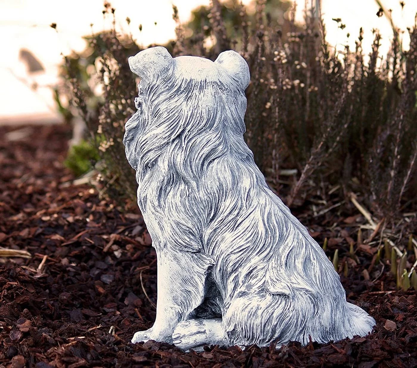 Stone and Style Gartenfigur Border Collie Frostfest Steinfigur Grau - Bild 5