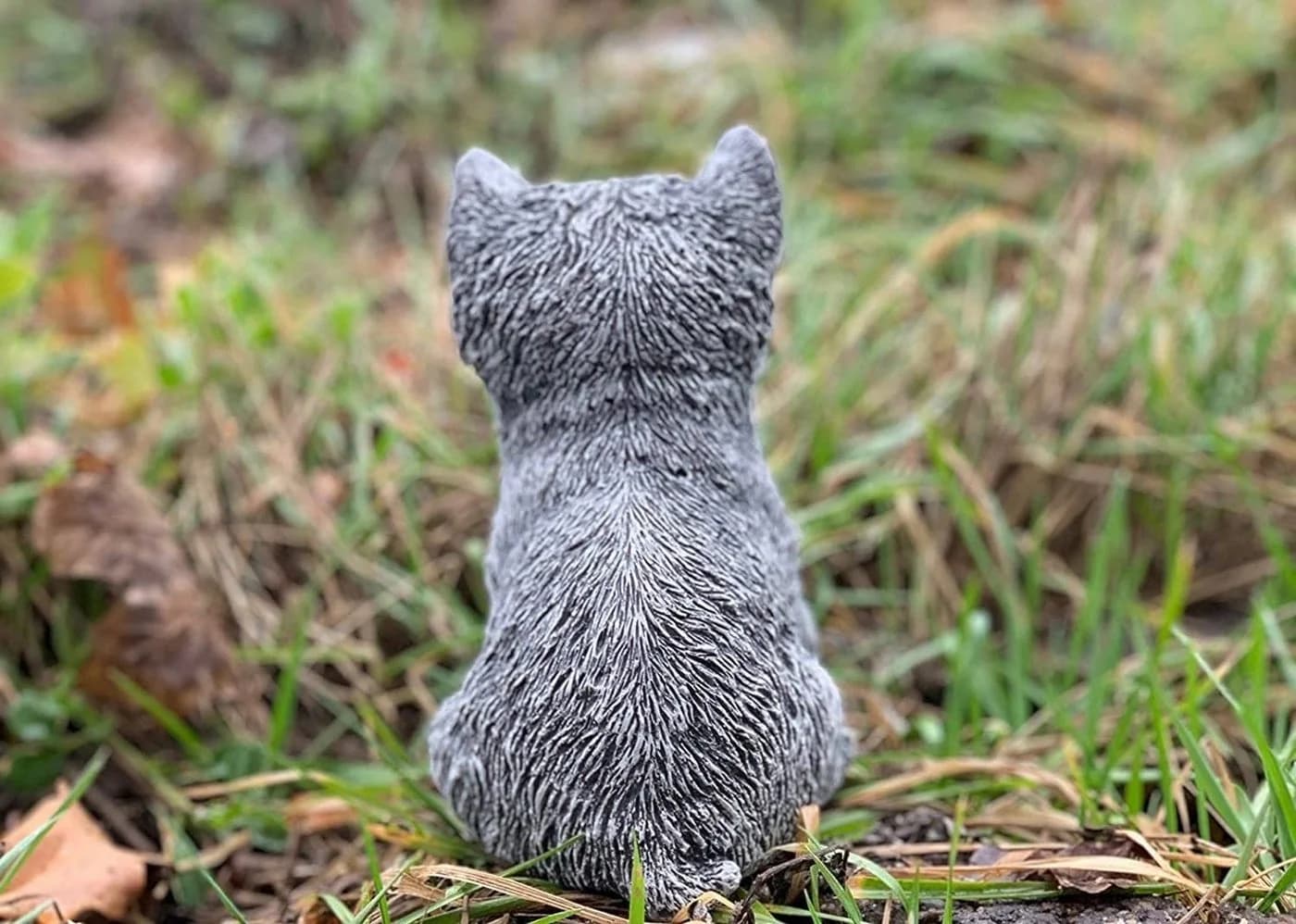Stone and Style Gartenfigur Yorkshire Terrier Grau Frostfest - Bild 5